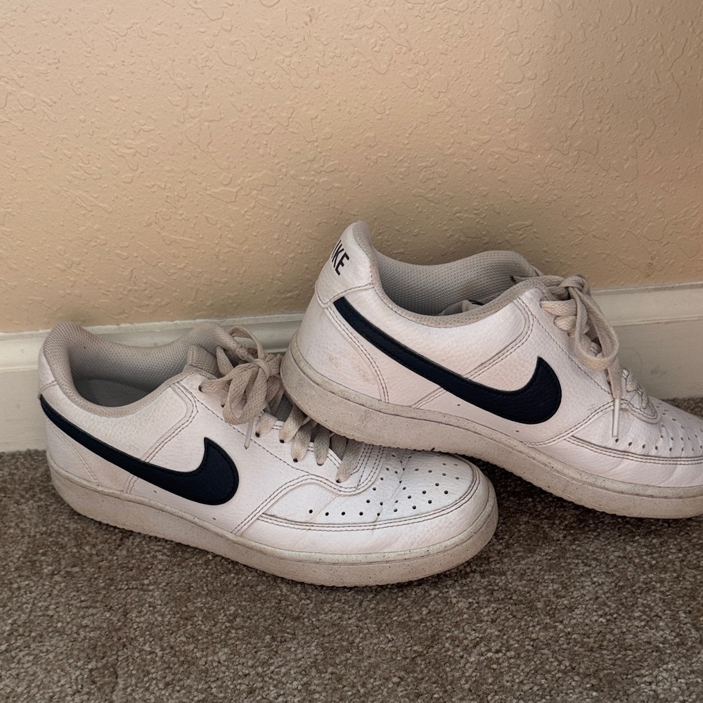 Nike white Sneakers with Black Logo